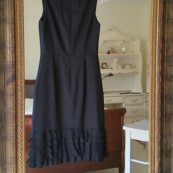 NWOT J Crew Ruffle Hem Sheath Dress Black Size 00 - Picture 9 of 15